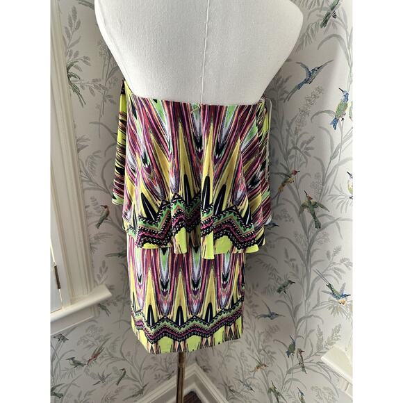 T-Bags Los Angeles Women’s Halter Mini Dress In Neon Carnival Size XS - Picture 5 of 9